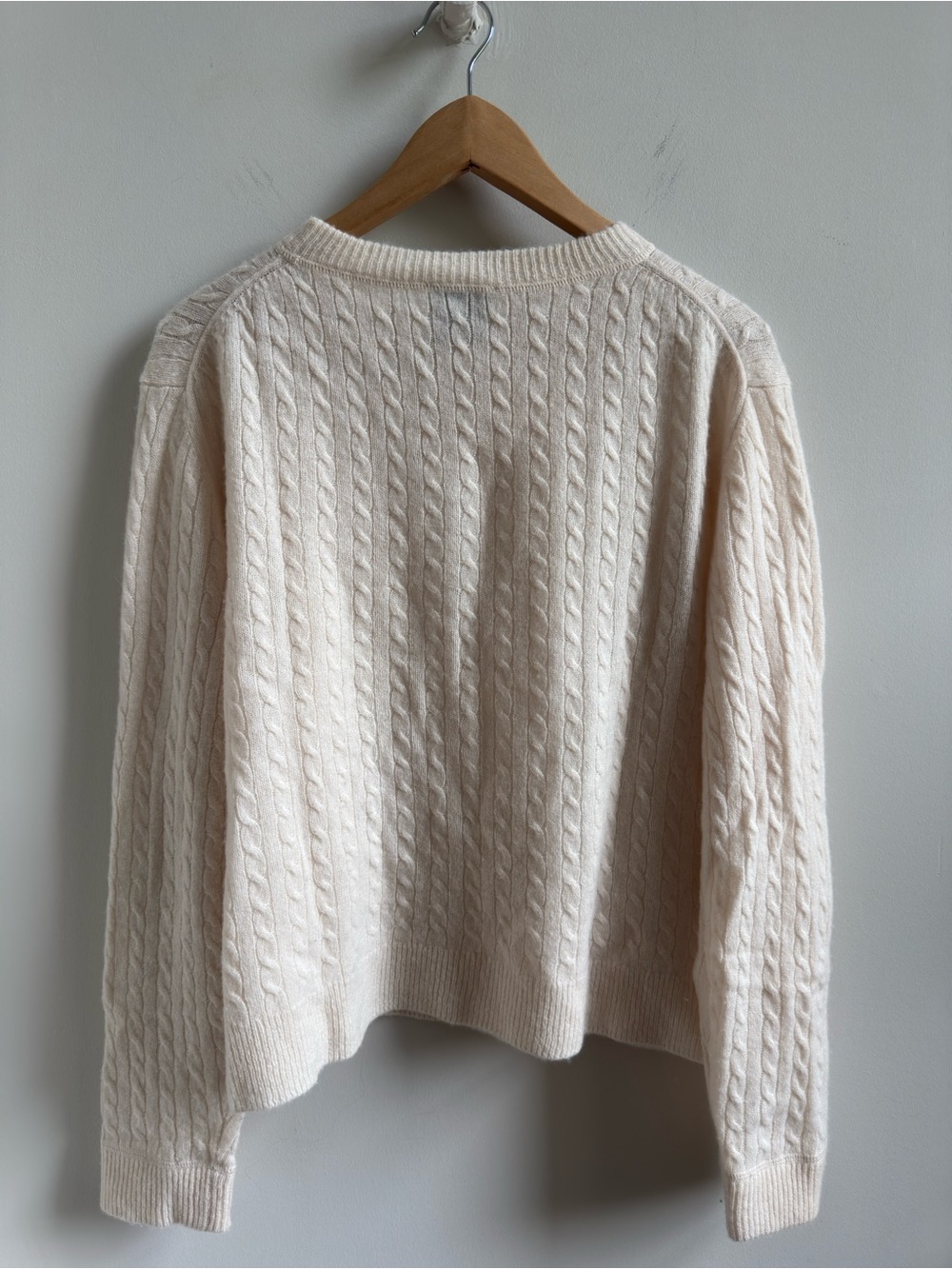 Reformation cashmere boyfriend sweater cream cable - Picture 4 of 7